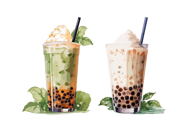 Bubble tea clipart isolated vector illustration