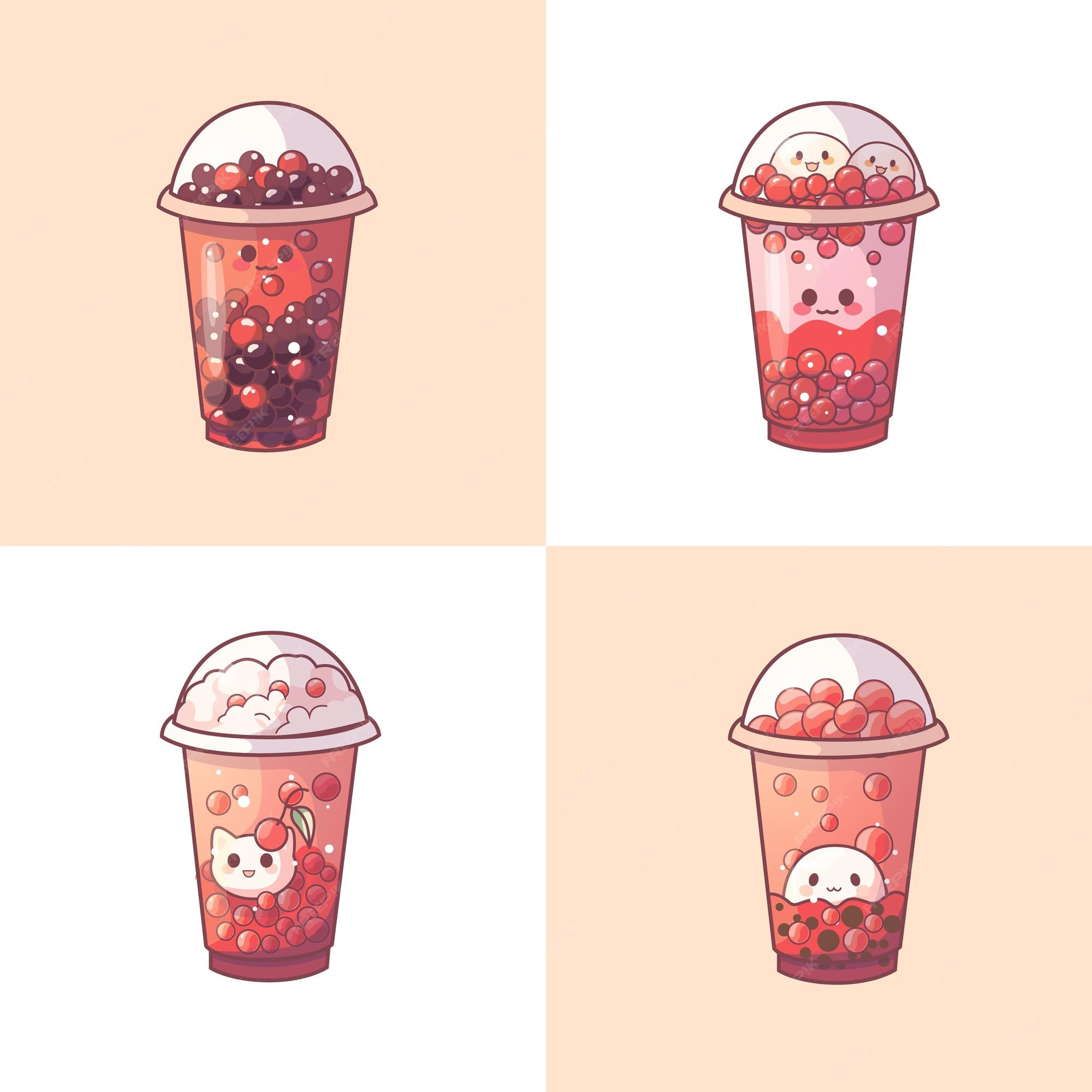 Bubble tea cup design collection yummy drinks Vector Image