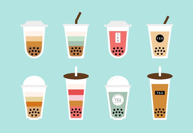 Bubble tea cup object design for cafe shop