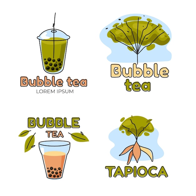 Bubble tea logo template