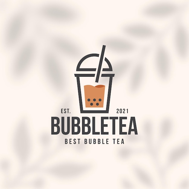 Modello di logo di bubble tea