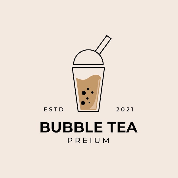 Bubble tea logo vector illustration design