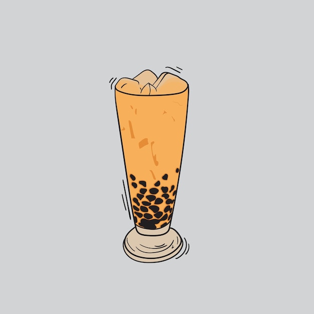 Bubble tea met bruine suiker en ijsblokjesontwerp voor sjabloonontwerp voor drankreclame