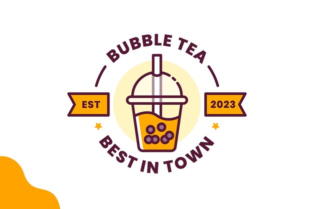 Vector bubble tea modern minimalist logo vector illustration