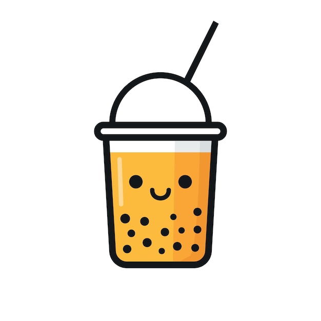 Bubble tea vector icon design kawaii drink illustration design