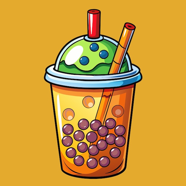 Vettore illustrazione e opere d'arte vettoriali di bubble tea