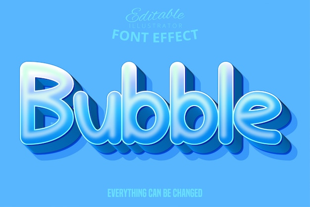 Bubble text, editable font effect