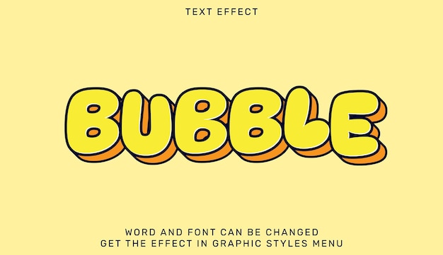 Bubble text effect in 3d style