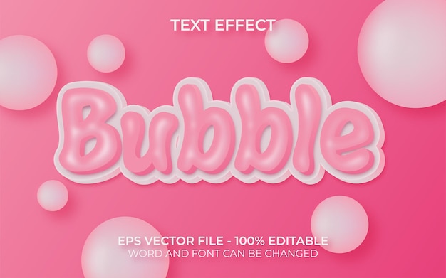 Bubble text effect style Editable text effect