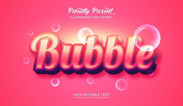 Bubble text style effect. Editable text effect