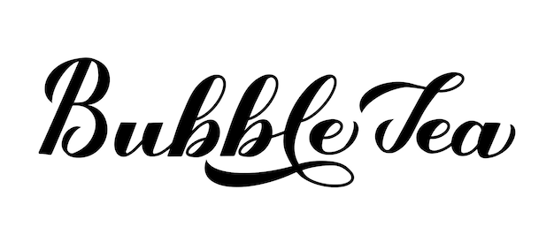 Vector bubble thee kalligrafie hand belettering geïsoleerd op witte achtergrond gemakkelijk te bewerken vector sjabloon voor logo ontwerp banner typografie poster flyer sticker drankje menu voor bar café restaurant enz