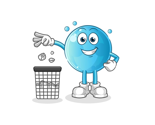 Bubble Throw garbage mascot. cartoon vector