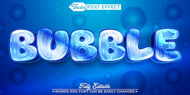 Вектор пузыря полностью редактируемый текстный эффект умного объекта