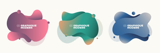 Bubble vormen met gradiënt kleur Moderne badges set Abstract vormen compositie Eps10 vector