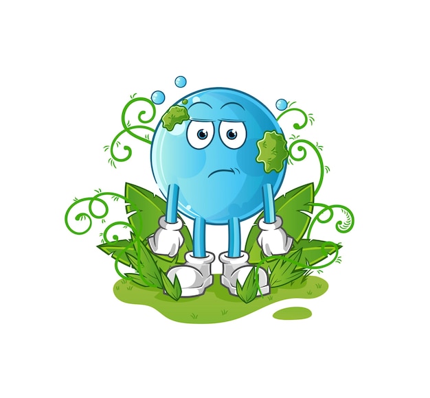 Bubble waiting too long mascot. cartoon vector