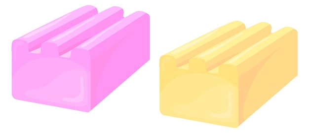 Bubblegum pictogram Cartoon taai fruit snoep kubus geïsoleerd op een witte achtergrond