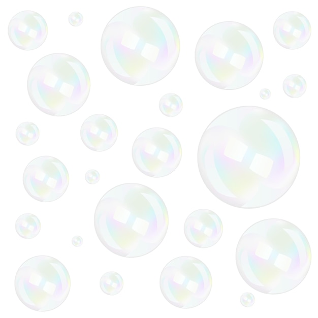 Bubbles background over white, vector illustration