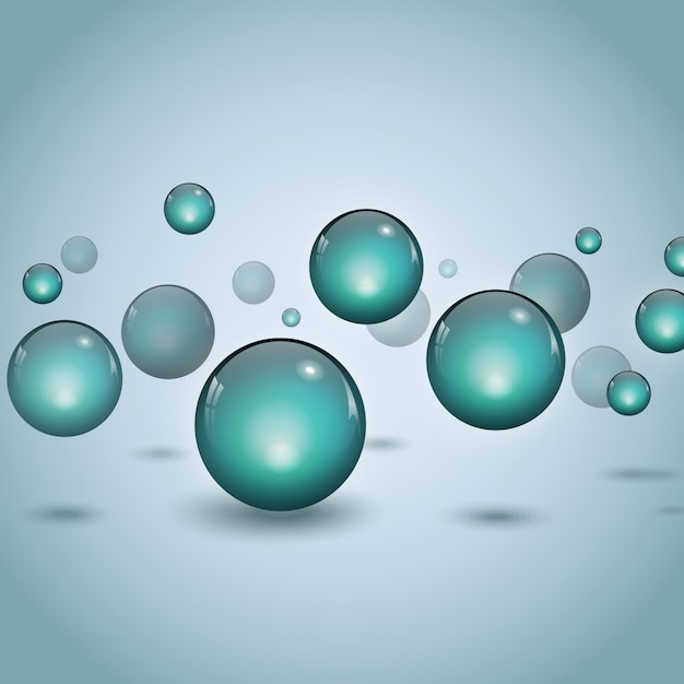 ベクトル 水の分子を形成する気泡