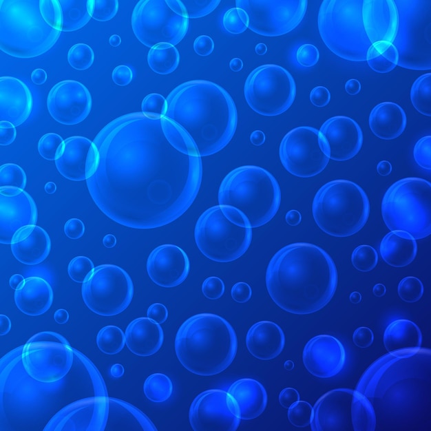 Bubbles Seamless Pattern Background on a Blue Element for Web and App Design Vector illustration
