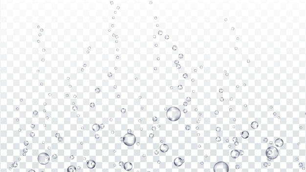 Vector bubbles underwater transparent