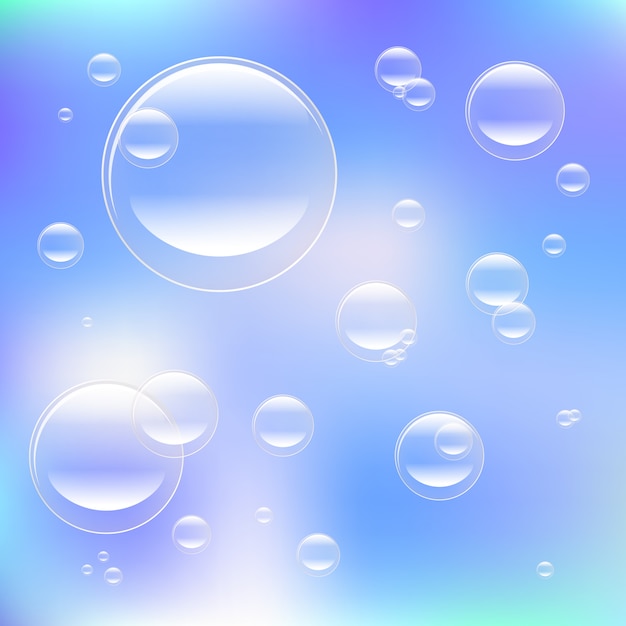 Vector bubbles in water vector on colorful background