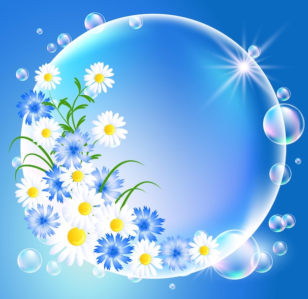 Bubbles with flowers