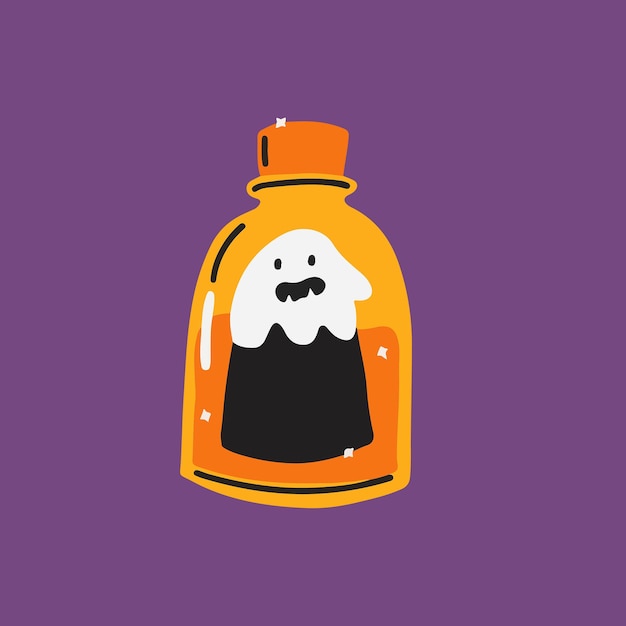 Vector bubbly hand drawn halloween potion illustration