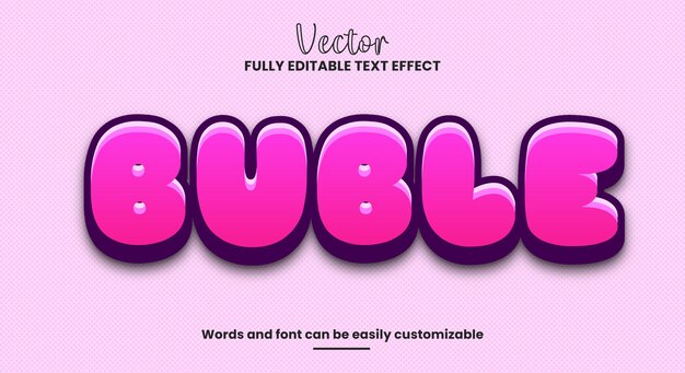 Vector buble bewerkbare 3d-teksteffect