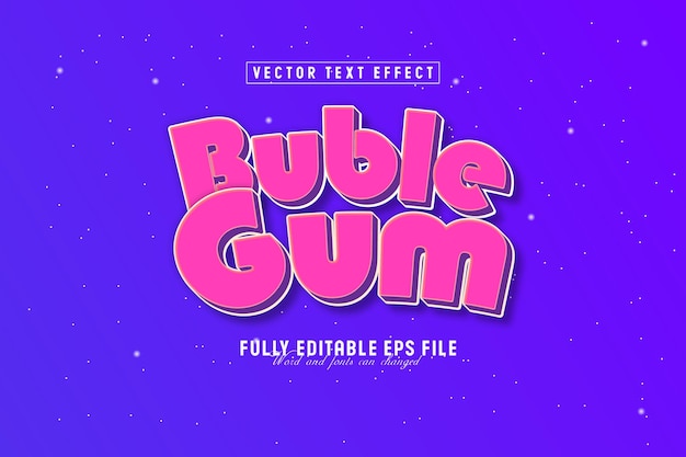 Buble gum vector text effect