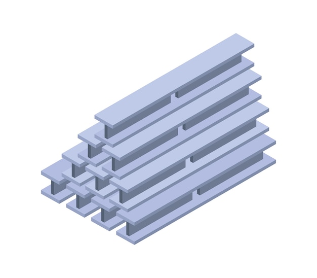 Vector buch of rail isometric