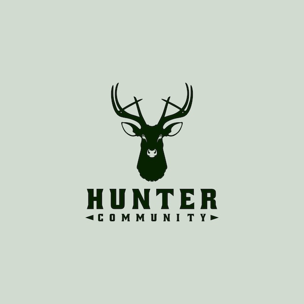 Buck Stag Deer Reindeer Elk Antler Head Hunting logo-ontwerp