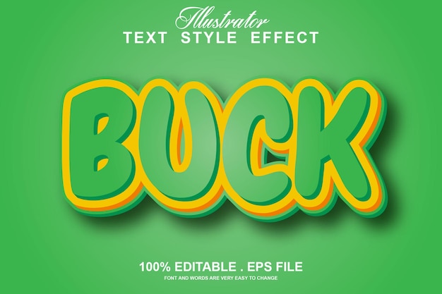 Vector buck teksteffect bewerkbaar