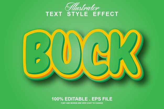 Vector buck text effect editable