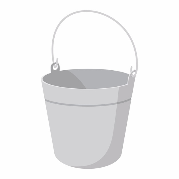 Vector bucket cartoon icon isolated on a white background