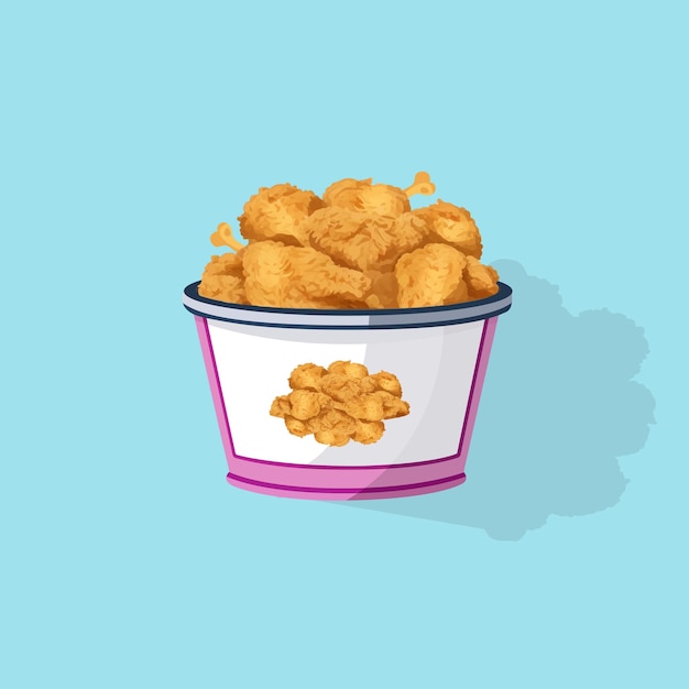 Vector a bucket full of fried chicken is vectored