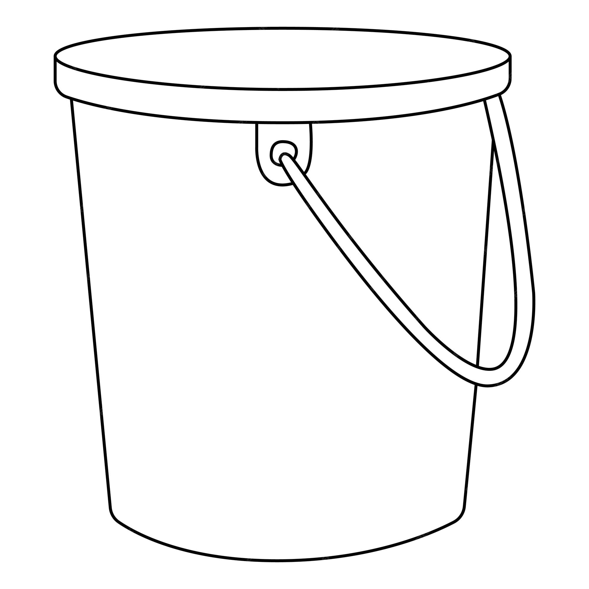 Premium Vector | Bucket outline vector on white background