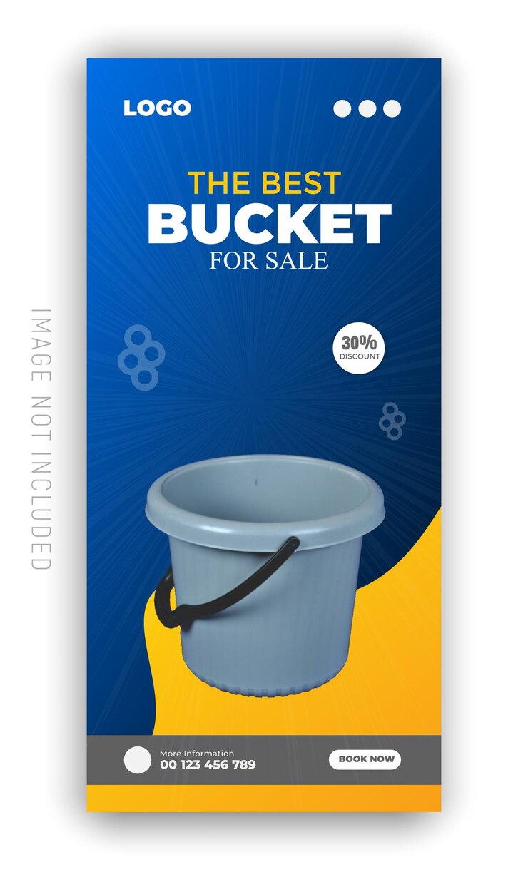 Vector buckets that says quot best buckets quot and gift box post template