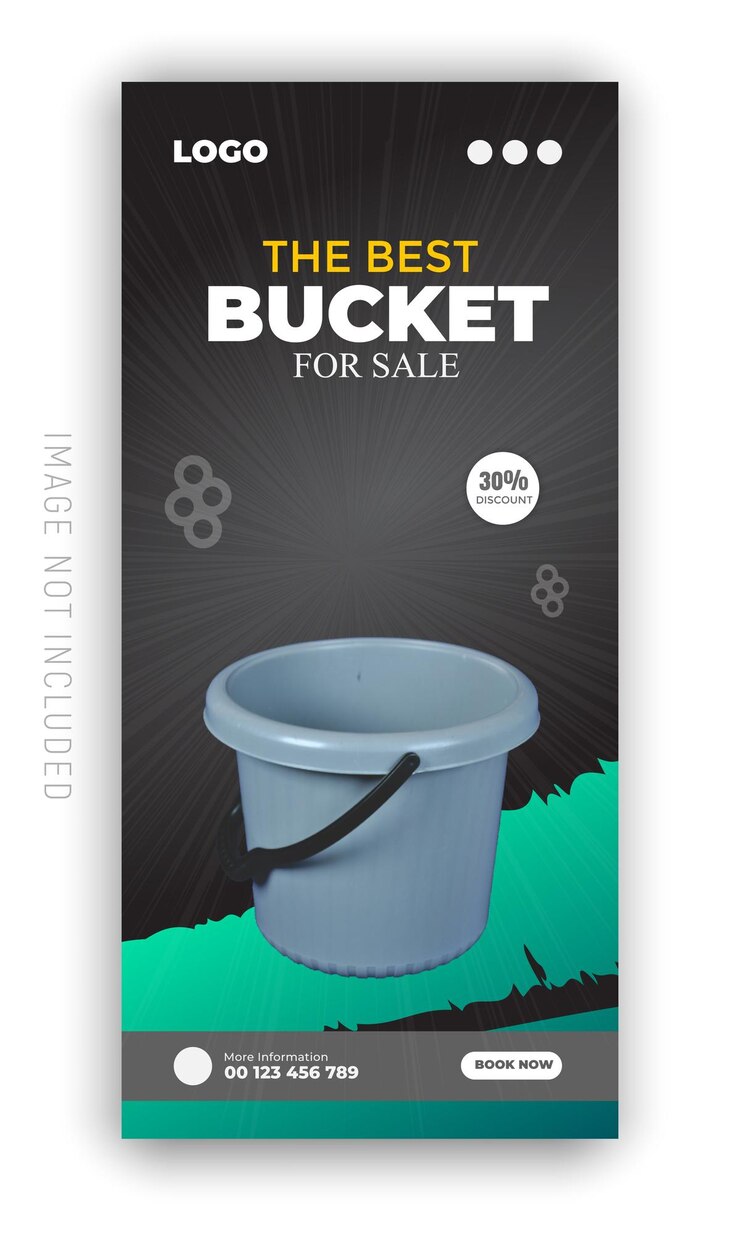Vector buckets that says best buckets quot and gift box post template