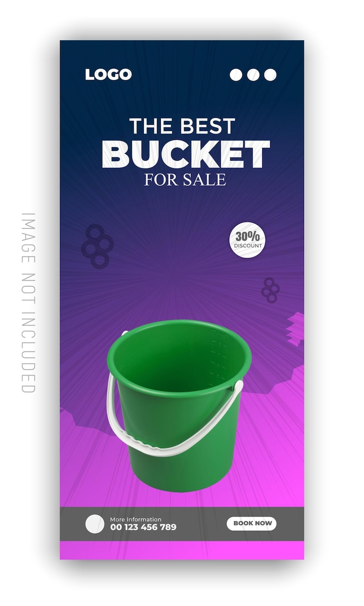 Vector buckets that says quot best buckets quot and gift box post template