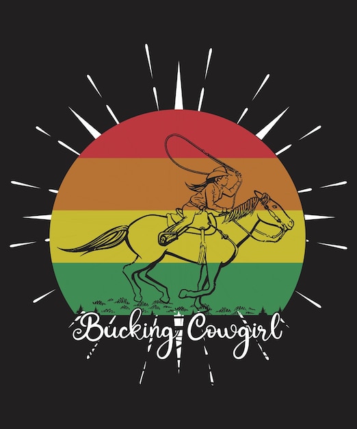 BUCKING VINTAGE TSHIRT DESIGN