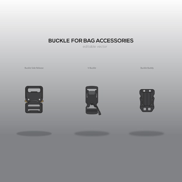 Buckle side for bag accessories used for technical drawing