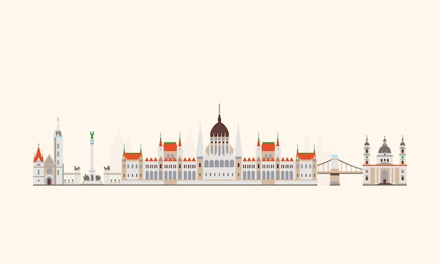 Vector budapest abstract skyline