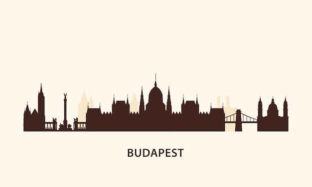 Vector budapest skyline silhouette