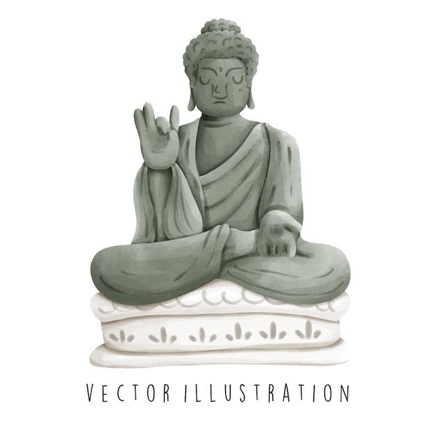 Вектор Статуя будды.