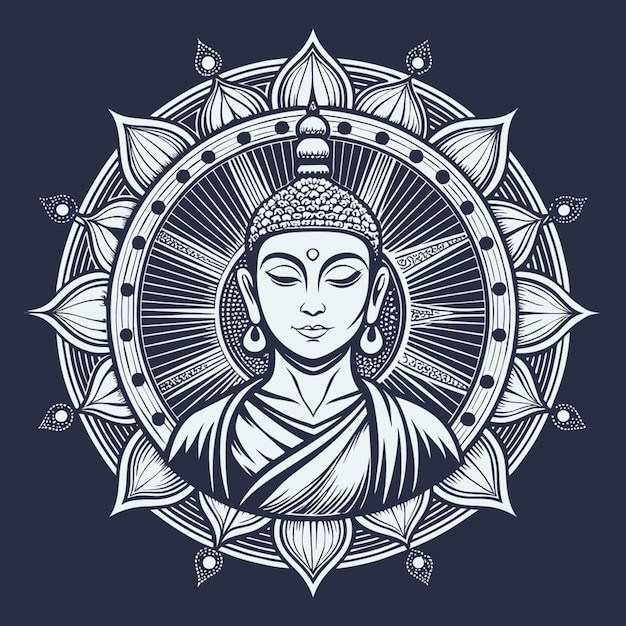 buddha chakra diagram face detailed pixel artwork centered radial design beautiful plans the
