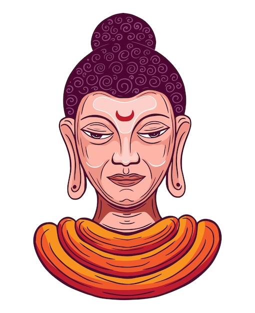 Vector buddha close up face vector