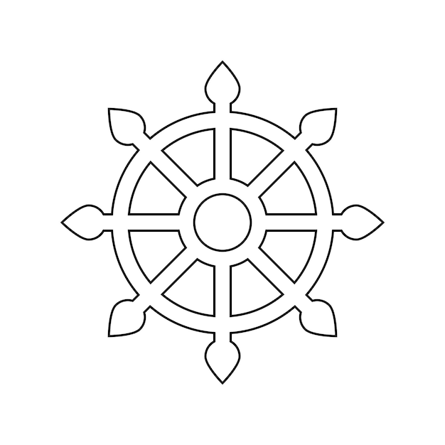 Vector buddha dharma wheel icon