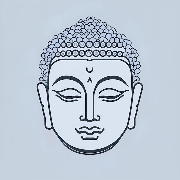 Buddha face linear icon