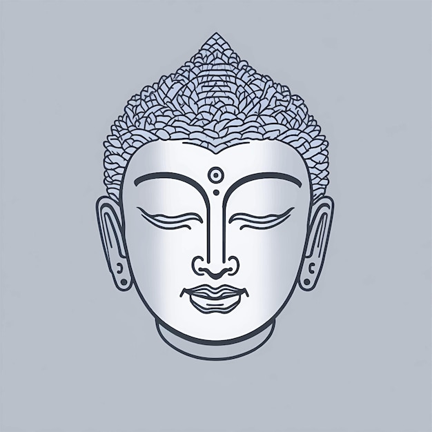 Buddha face linear icon