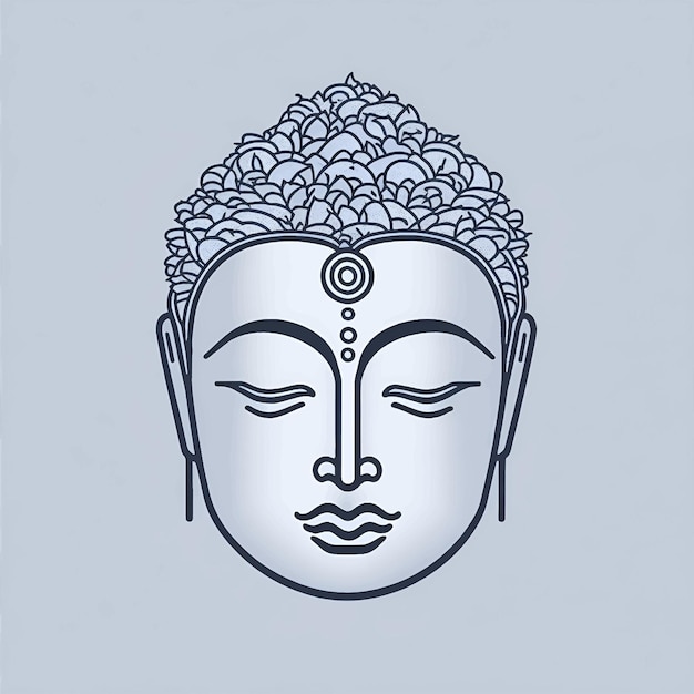 Vector buddha face linear icon